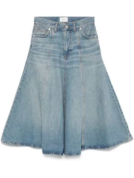 Fustă midi Haikure până la genunchi albastru