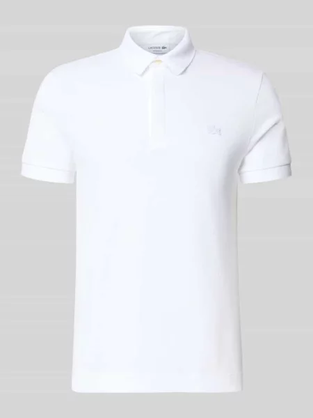 Koszulka polo o kroju regular fit z mieszanki bawełny Lacoste biała