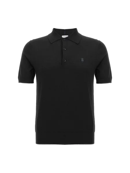 Koszulka polo Burberry wełniana czarna
