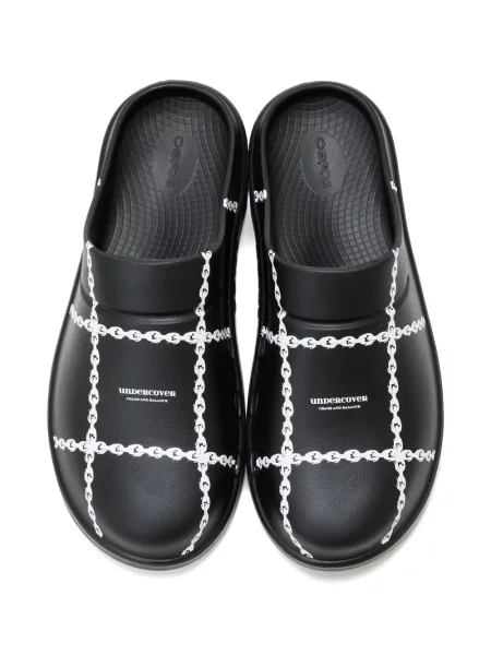 Papuci tip mules Undercover fără toc cu imagine negru