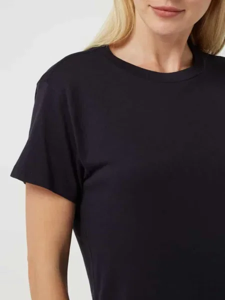 T-shirt z bawełny bio Marc O'polo granatowa
