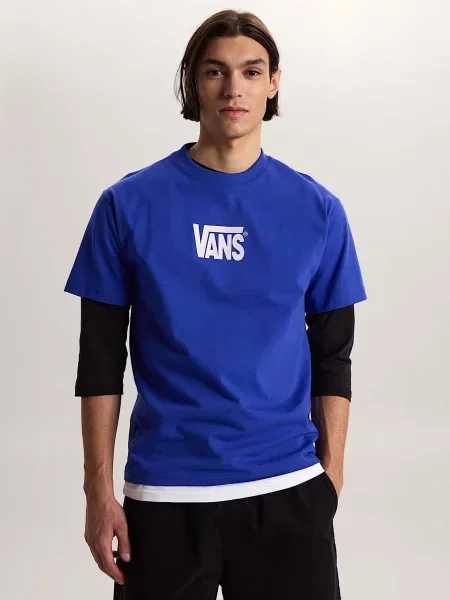 Футболка Vans STRETCH LOGO SS TEE синій