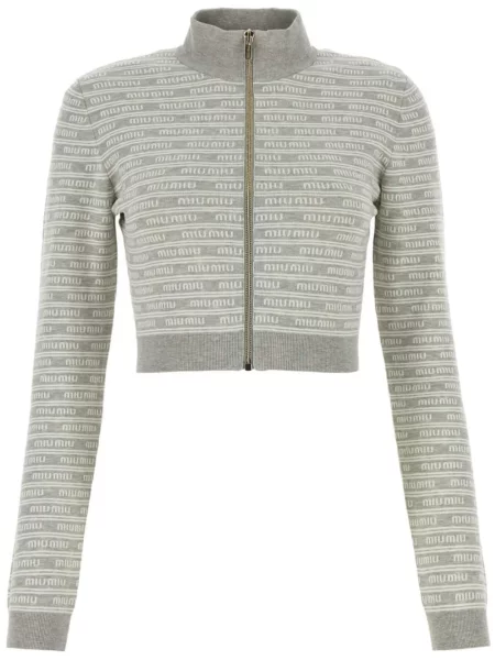 Cropp cardigan Miu Miu gri