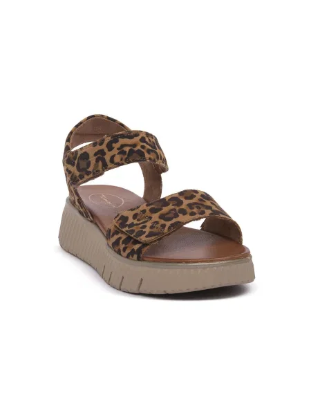 Pantofi Tamaris cu model leopard bej