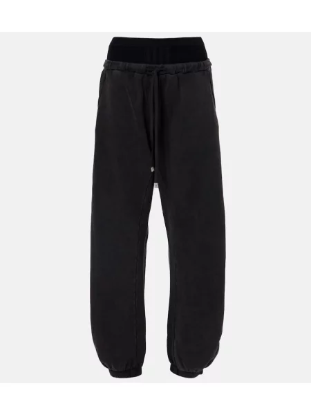 Pantaloni de trening The Attico din jerseu negru