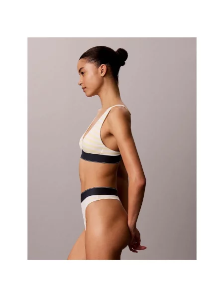Trojuholníková podprsenka Calvin Klein Jeans béžová