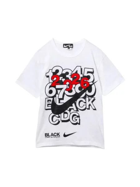 Koszulka Comme Des Garcons z nadrukiem biała