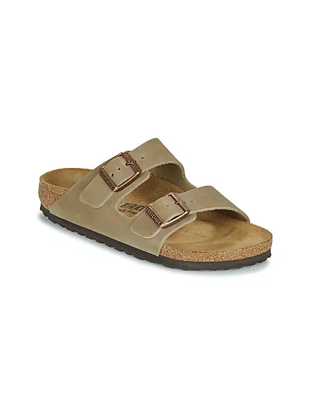 Birkenstock usnjeni natikači Arizona bež