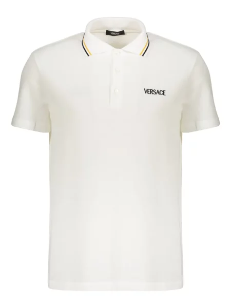 Polo Versace cu mâneci scurte alb