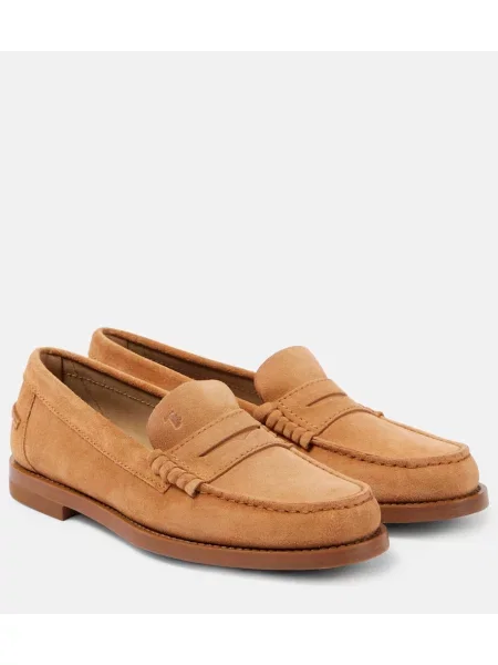 Pantofi loafer Tod's din piele de căprioară maro
