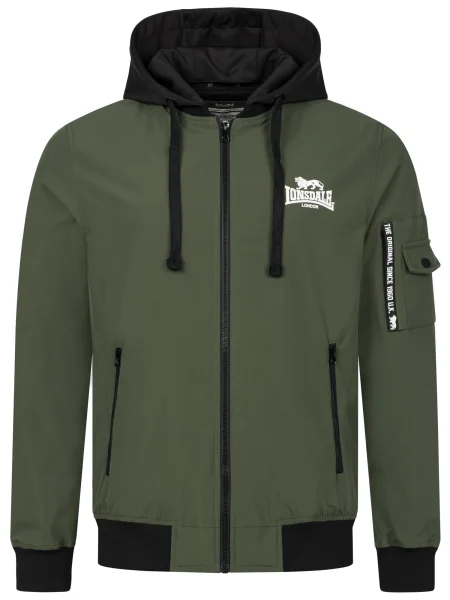 LONSDALE Prehodna jakna oliva / črna bela
