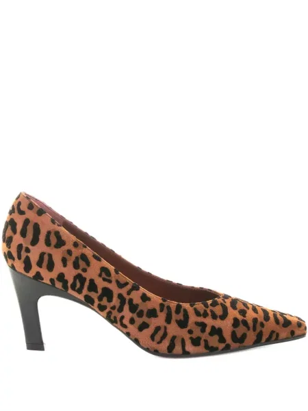 Pantofi cu toc Roberto Festa din piele de căprioară cu imagine cu model leopard maro