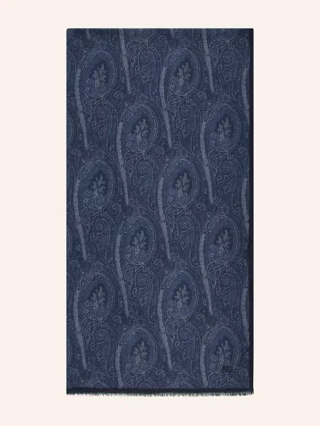 Szal Etro z wzorem paisley niebieska