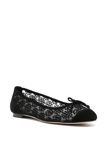 Balerini Manolo Blahnik fără toc negru