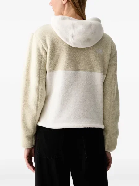 Geacă The North Face din fleece cu glugă alb