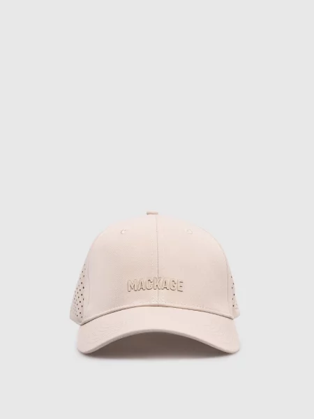 Кепка з фактурним логотипом Mackage бежева