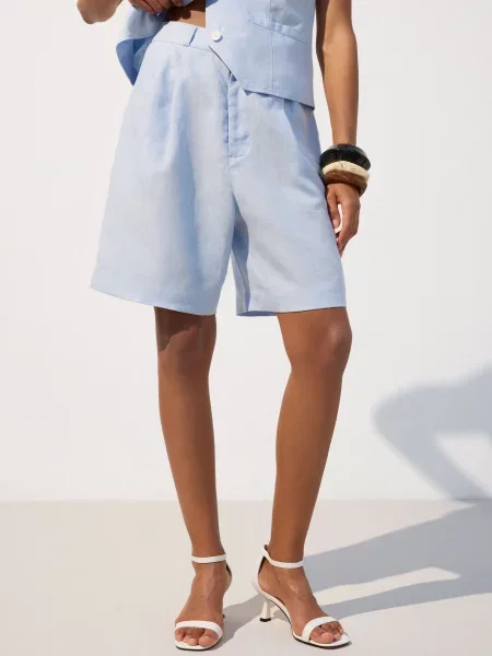 Лляні Шорти Estro блакитний