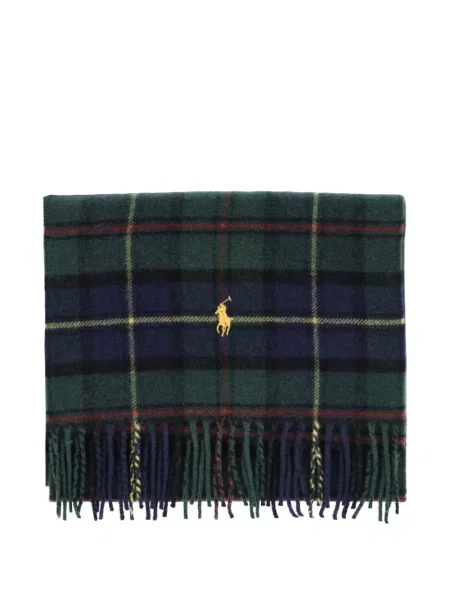 Fular Polo Ralph Lauren de lână în carouri verde