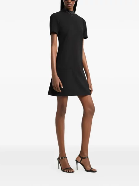 Gulerat rochie mini Courreges în linie A negru