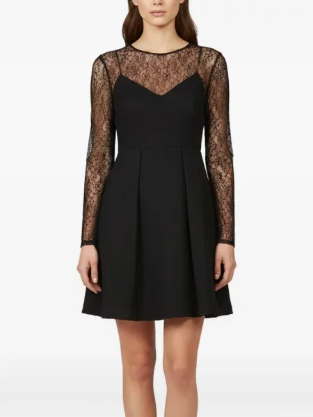 Rochie mini Sandro din dantelă negru