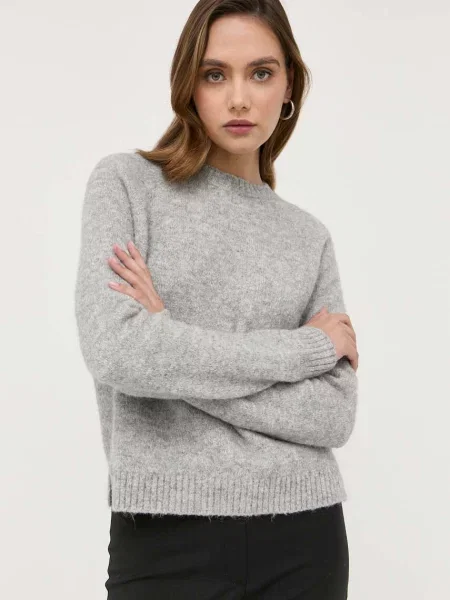 Pulover s primesjo volne BOSS bež