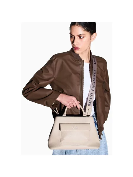Geantă shopper Armani Exchange bej