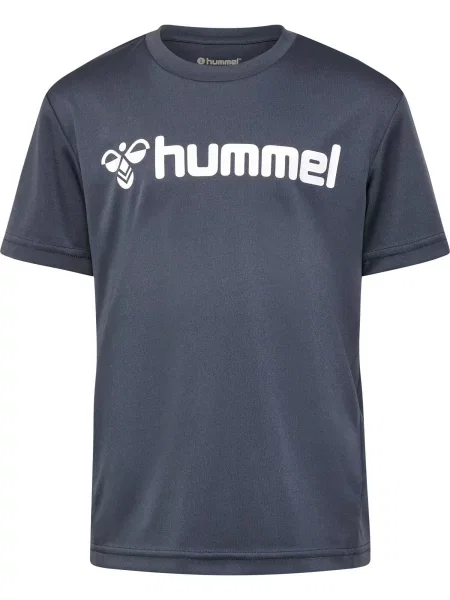 Hummel Koszulka poliestrowa sportowa Poly Logo Jersey Kids szara