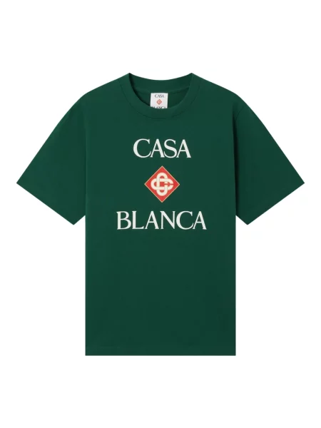Koszulka Casablanca z krótkim rękawem z logo zielona