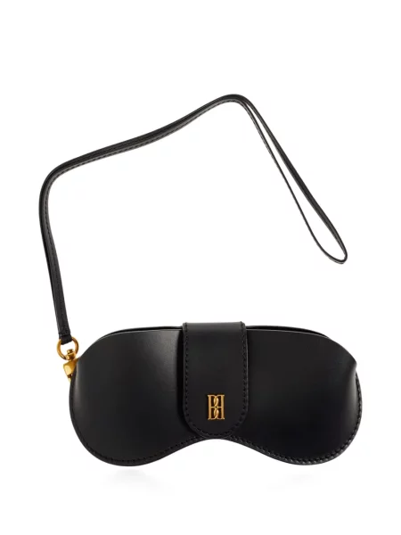 Ochelari de soare By Malene Birger din piele cu bretele cu autograf negru