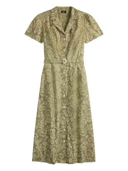 Rochie midi Ralph Lauren Rrl cu model floral până la genunchi de costum verde