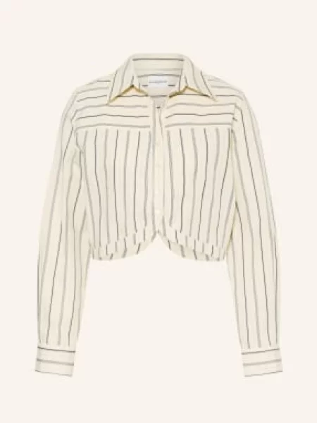 Claudie Pierlot Krótka Bluzka Koszulowa beige czarna