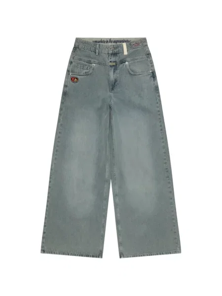 Široké džíny Aape By *a Bathing Ape® s výšivkou modré