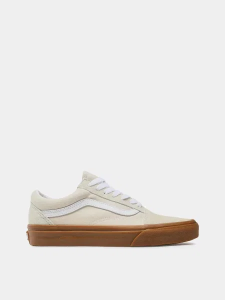 Кожаные кеды Vans бежевые