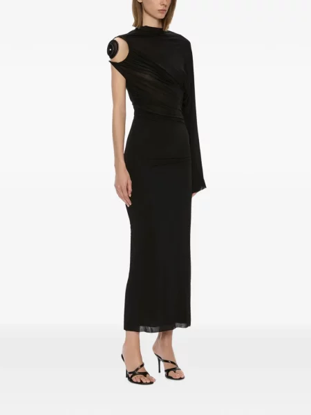 Decora rochie maxi Christopher Esber drapată negru