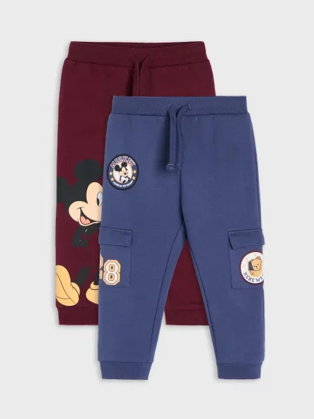 Sinsay Fleecové cargo jogger tepláky 2 pack burgundy