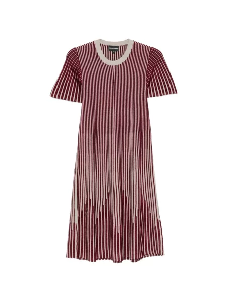 Ριγέ μικρός μίντι φόρεμα Emporio Armani κόκκινο