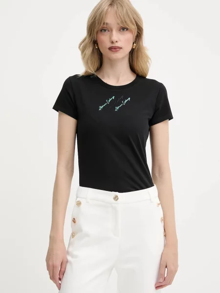 Тениска Armani Exchange дамска черно