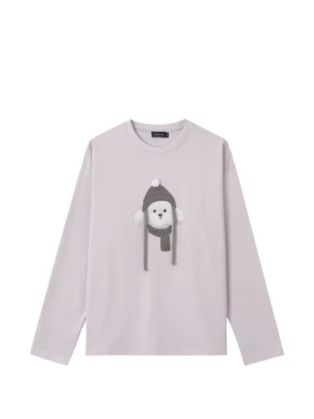 Lung tricou Tout A Coup cu imagine violet