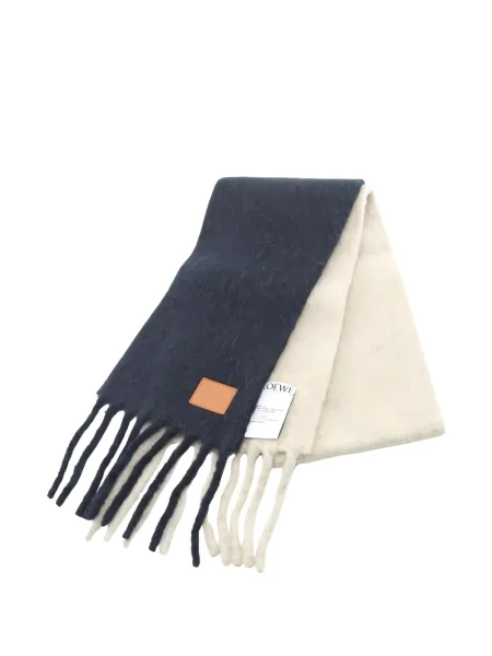 Šál Loewe Pre-owned s třásněmi modrý