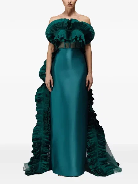 Rochie maxi Tha Seen de costum verde