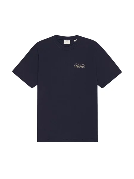 Les Deux Tricou Orchard bleumarin / galben miere / intens roșu