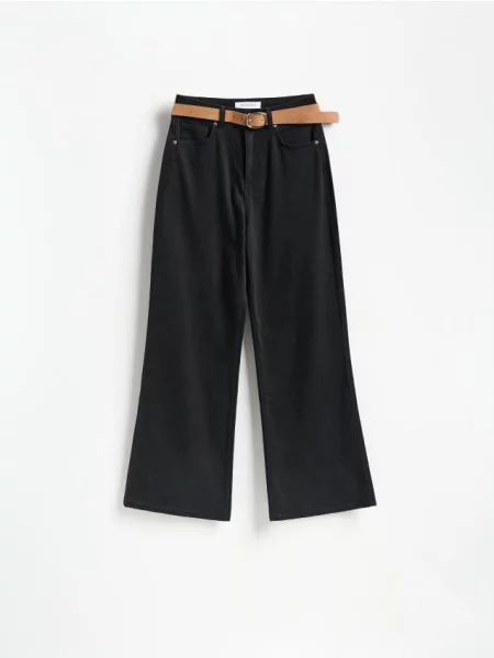 Reserved Джинси wide leg з додаванням ліоцелу чорний