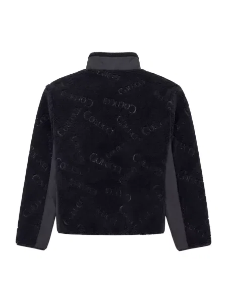 Kurtka Carlo Colucci z logo typu teddy czarna