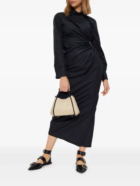 Rochie midi Max Mara drapată până la genunchi de costum negru