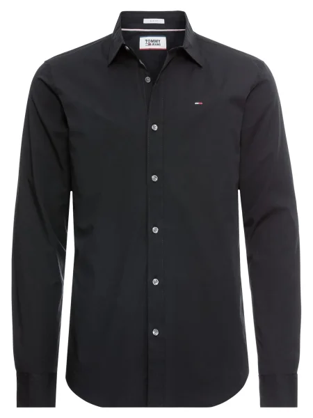 Raztegniti srajca Tommy Jeans črna