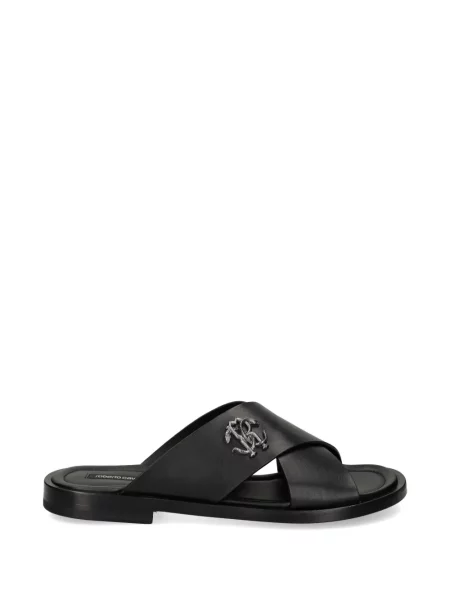 Sandale Roberto Cavalli cu model piele de șarpe negru