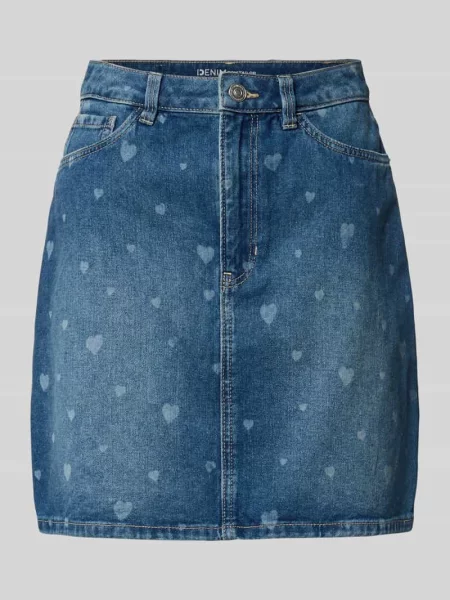Jeansowa spódnica mini z czystej bawełny Tom Tailor Denim niebieska