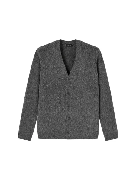 Kardigan A.p.c. wełniany szary