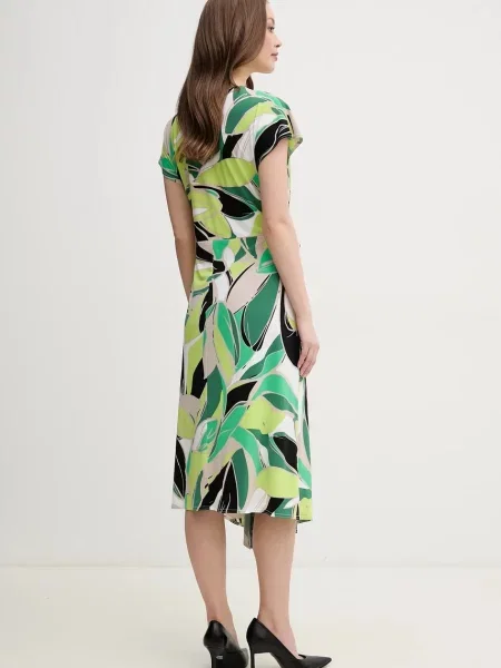 Joseph Ribkoff sukienka midi rozkloszowana zielony