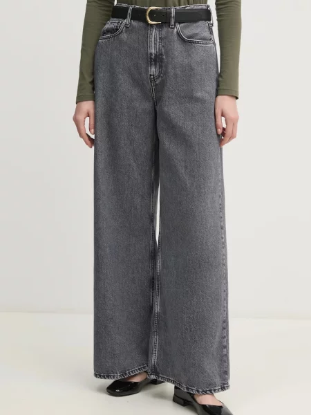 Pepe Jeans jeans WIDE LEG JEANS UHW JAIMY femei gri